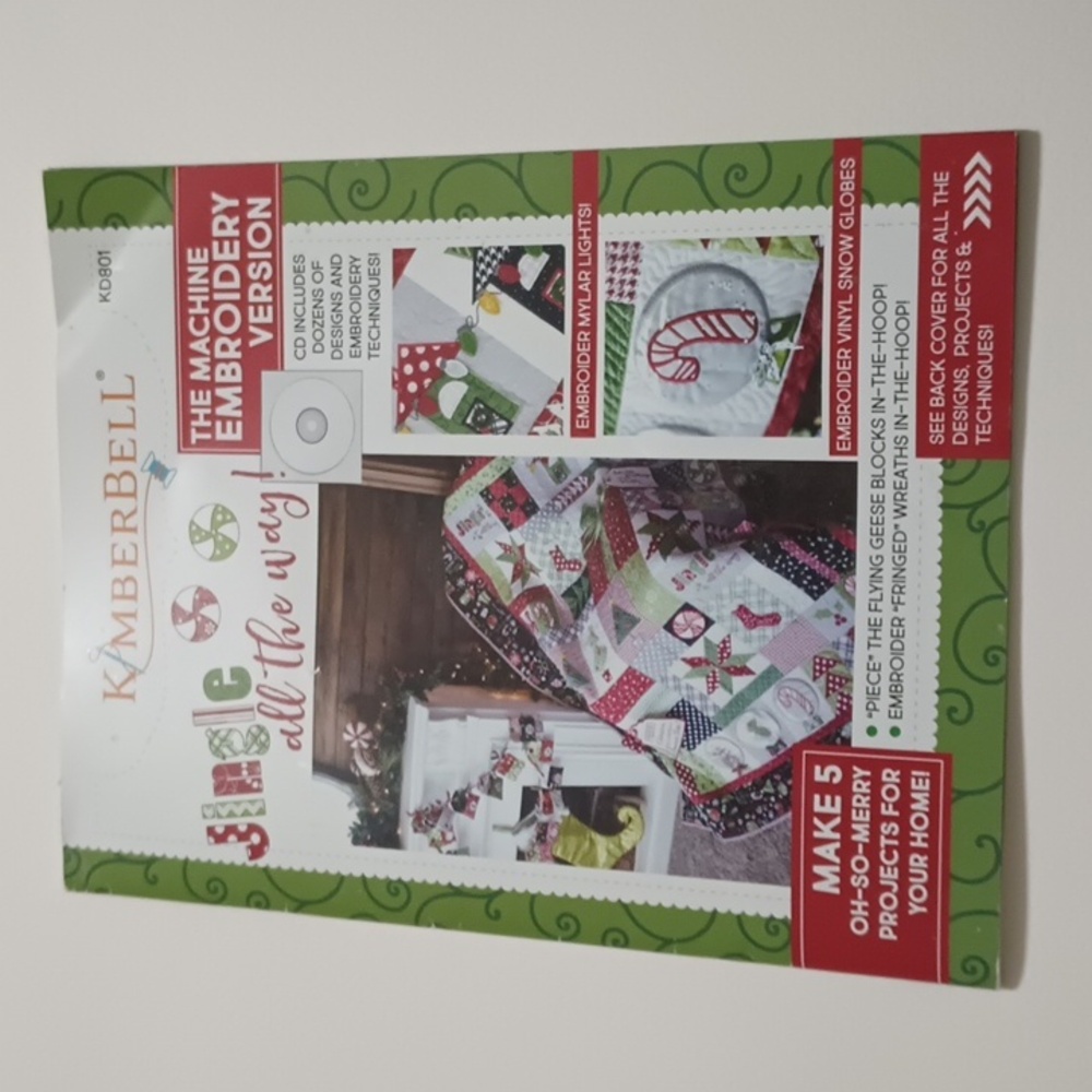 KimberBell Jingle All the Way! Machine Embroidery CD & Sewing Book KD801